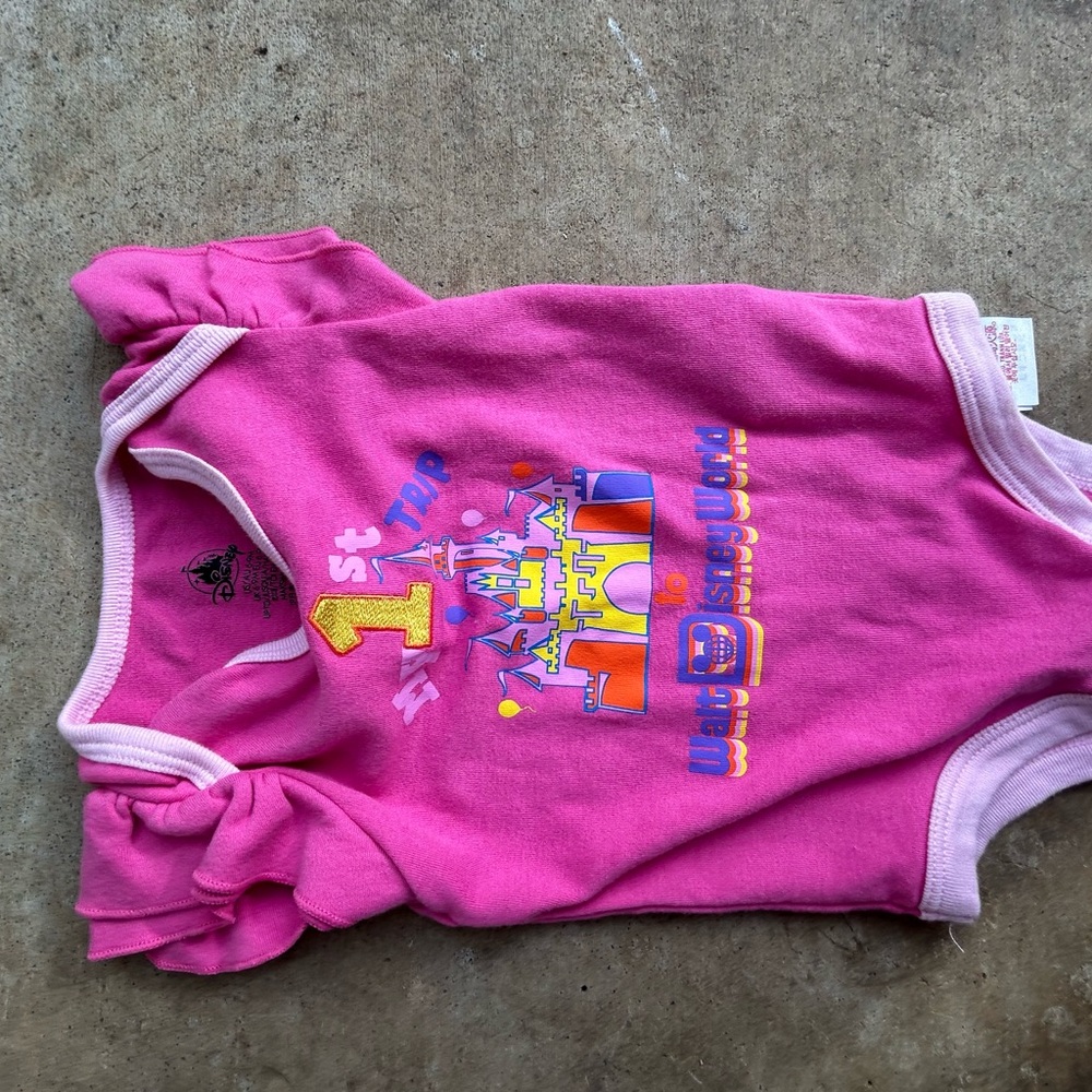 Vintage Disney Baby Onesie  Pink 'My 1st Trip' Shirt - Picture 4 of 7